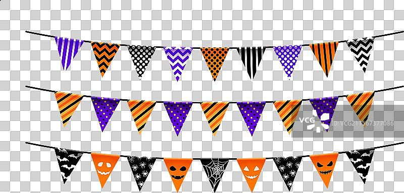 万圣节假日孤立的花环旗帜图片素材