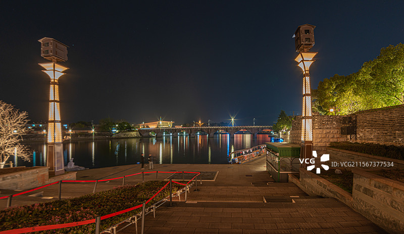 龙游大南门历史文化街夜景(浙江衢州龙游县）图片素材