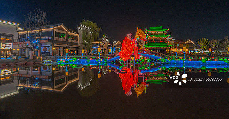 龙游大南门历史文化街夜景(浙江衢州龙游县）图片素材
