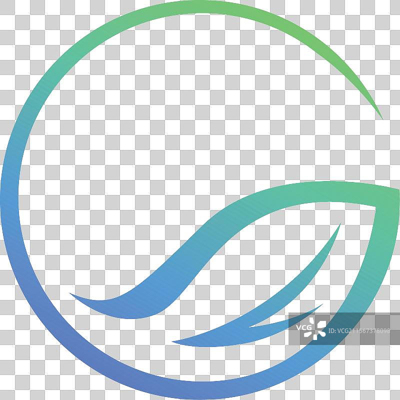 叶子圆形标志设计，G字母叶子图标，自然设计图片素材