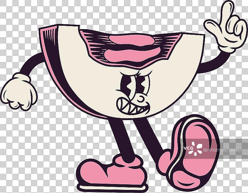 复古风格的西瓜角色设计图片素材