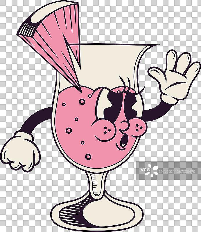 复古鸡尾酒角色设计图片素材