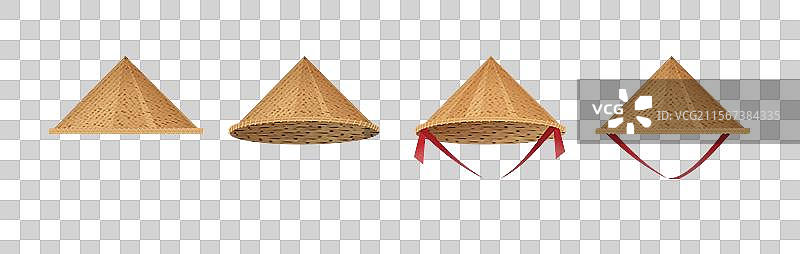 亚洲农民的传统草编竹帽图片素材