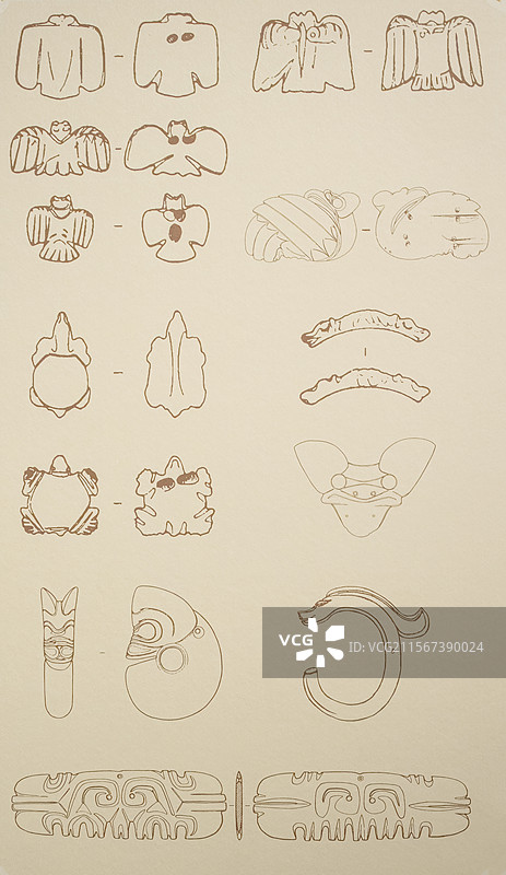 古代文明，新石器时代，仿生玉器图案图片素材