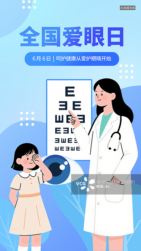 【AI数字艺术】爱眼日医务工作者宣传海报图片素材