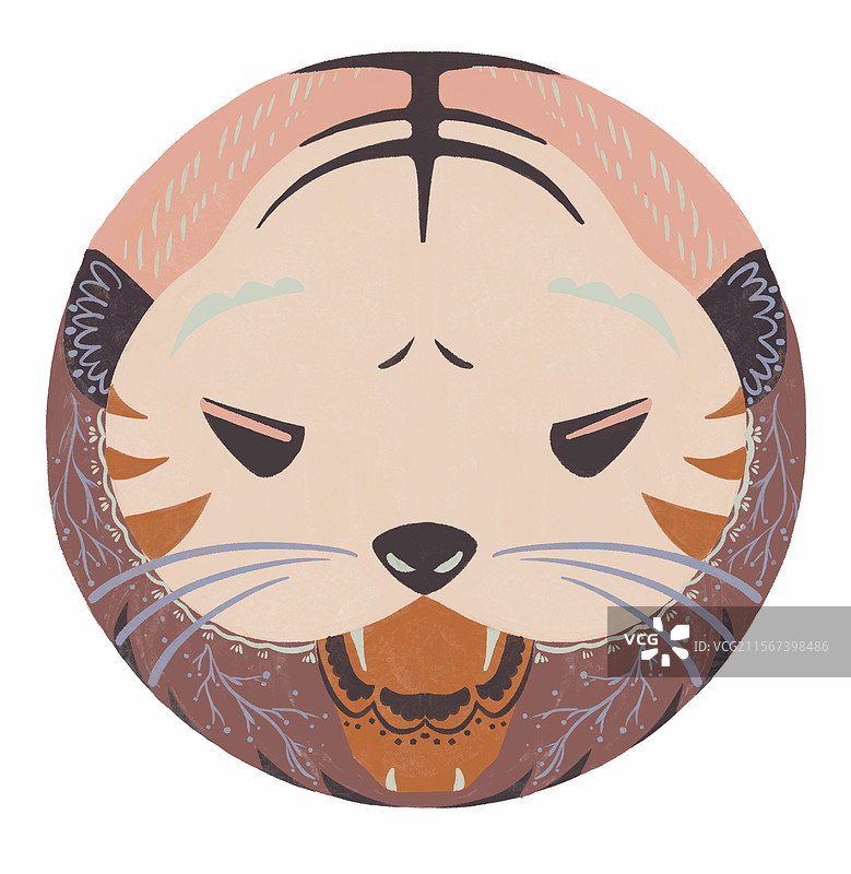 老虎手绘插画图片素材