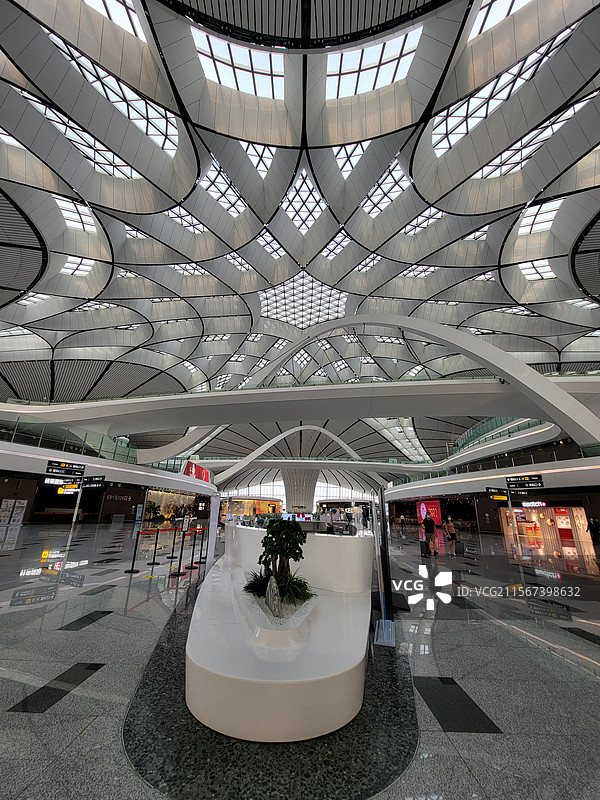 北京大兴国际机场航站楼内景观图片素材