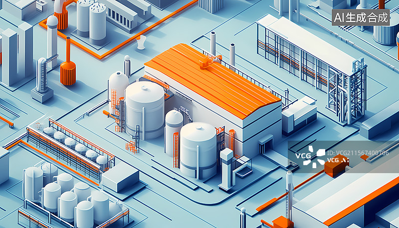 【AI数字艺术】工业综合体几何设计图片素材