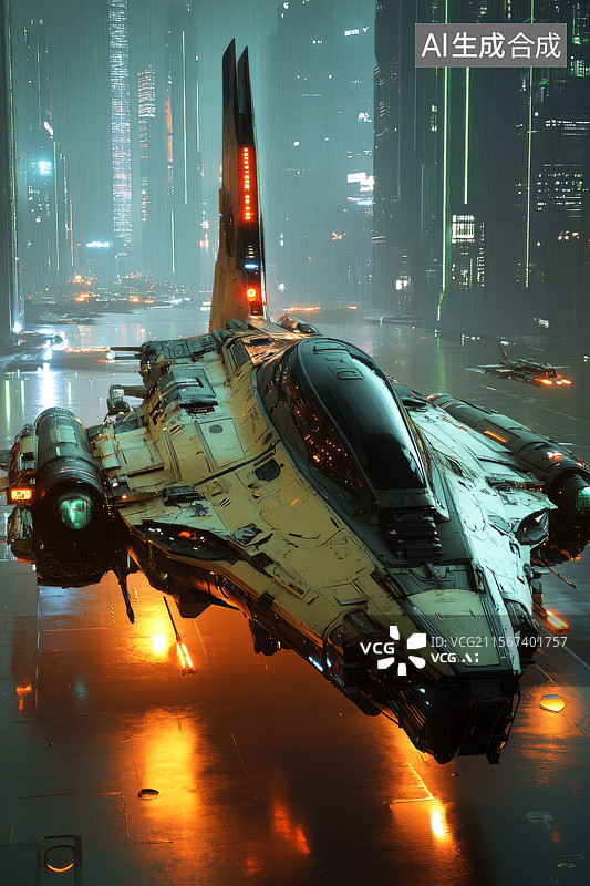 【AI数字艺术】科幻战斗机3d插画图片素材