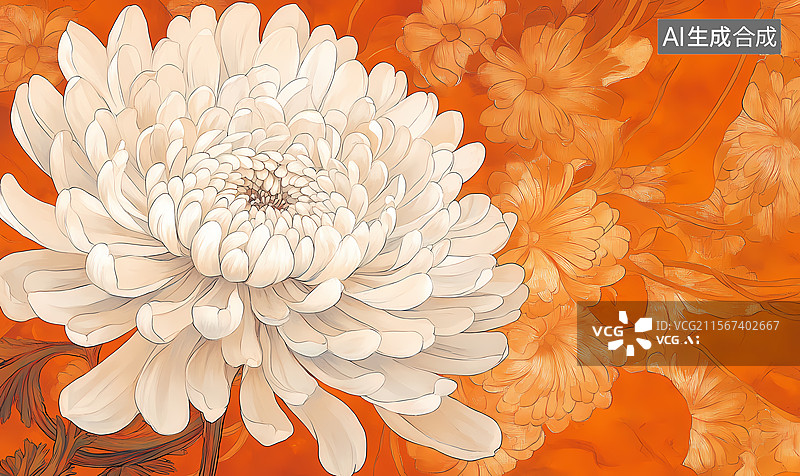 【AI数字艺术】高清菊花特写图片素材