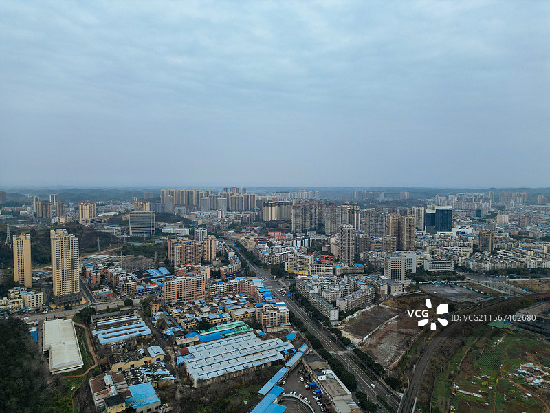 资阳市 雁江区 俊兴路 兰家坡 沱江 东岳山 航拍图片素材