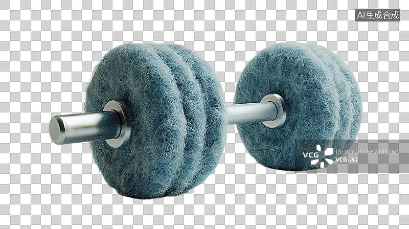 【AI数字艺术】毛绒哑铃的艺术   创意毛绒哑铃健身器材图片素材