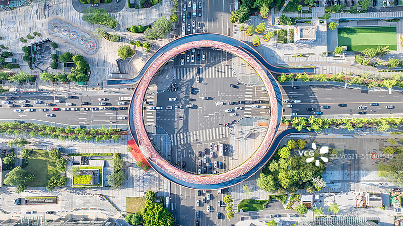 成都高新区地标金融城交子大道的交子环图片素材