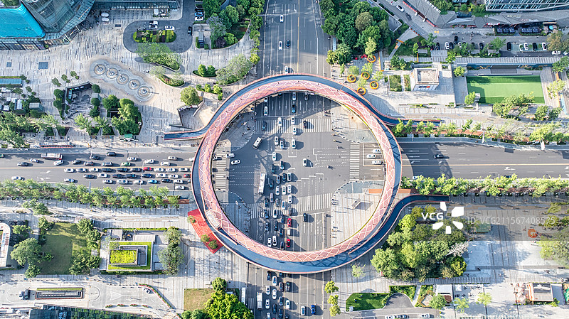 成都高新区地标金融城交子大道的交子环图片素材