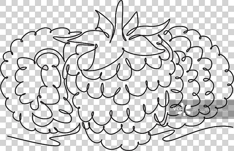 单一连续线条绘制的整体健康形象图片素材