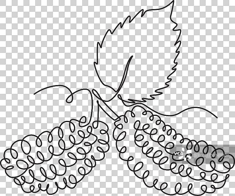 整幅健康的单线连续画图片素材