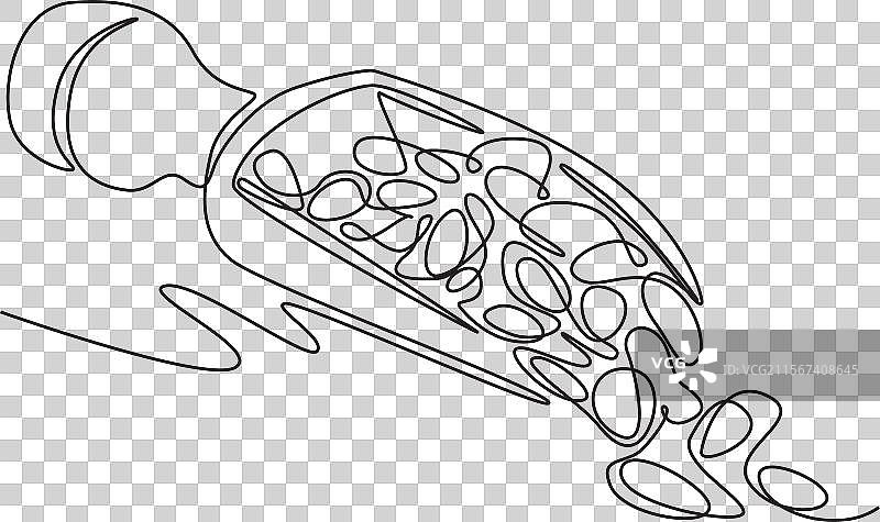 一笔画的健康有机食品堆图片素材