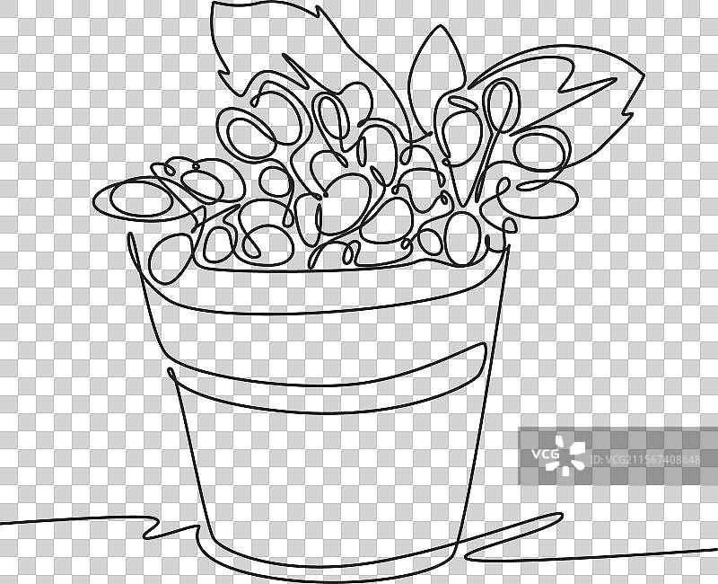 连续一笔画的健康有机堆积图片素材