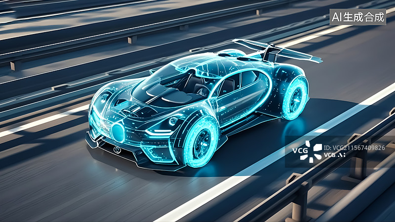 【AI数字艺术】未来城市汽车科技概念插画图片素材