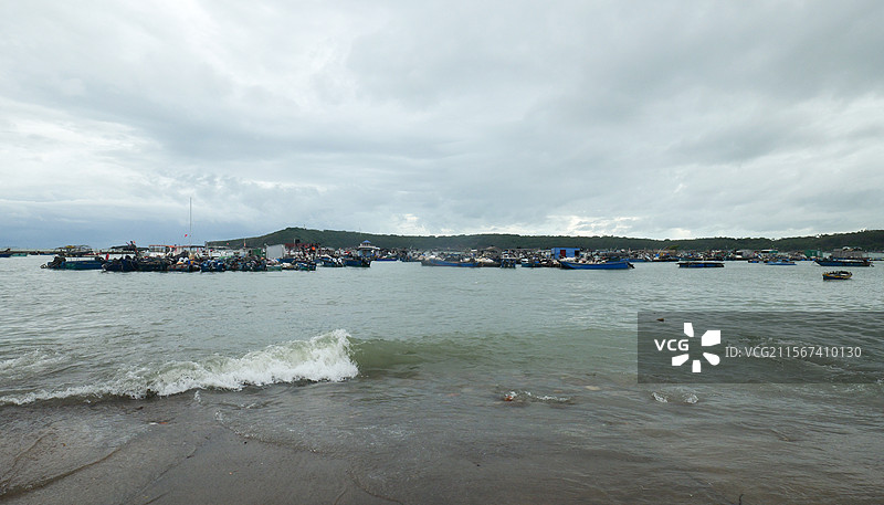 广西北海侨港鳄鱼山大海码头海运图片素材