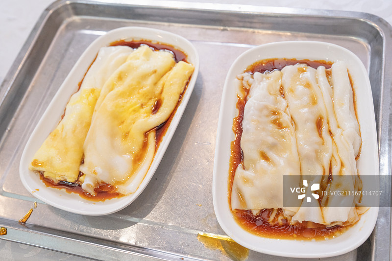 广西梧州名小吃冰泉豆浆、肠粉、糕点图片素材