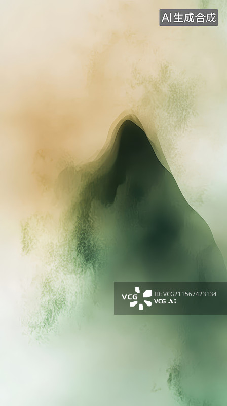【AI数字艺术】抽象山峰与云雾图片素材