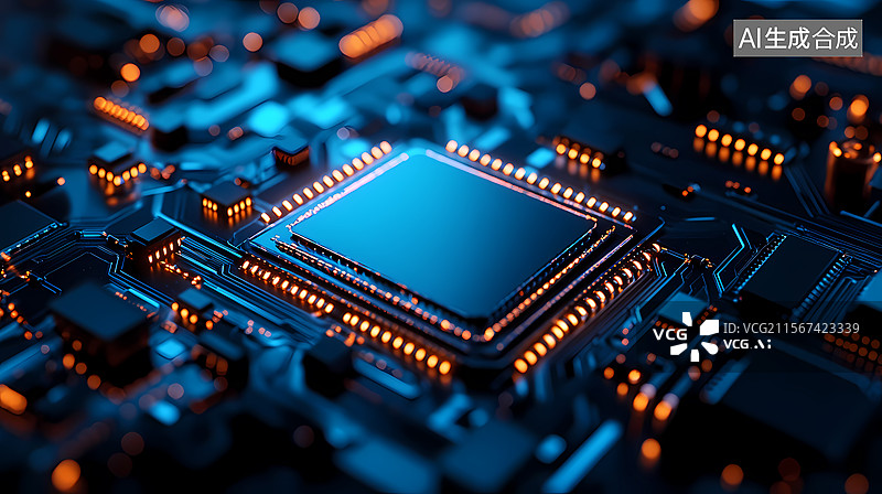 【AI数字艺术】霓虹灯电路板图片素材