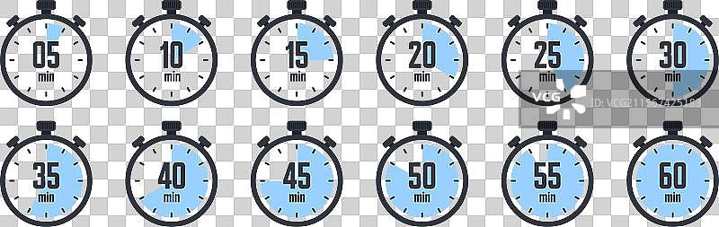 彩色简单的秒表图标时间图片素材