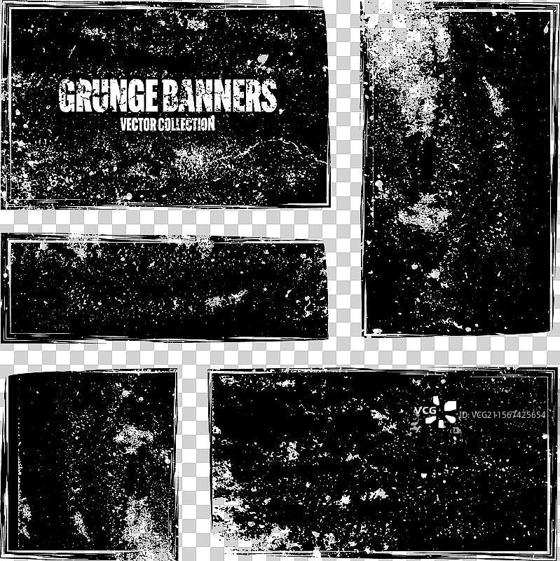 污垢方框横幅，带有污渍和图片素材