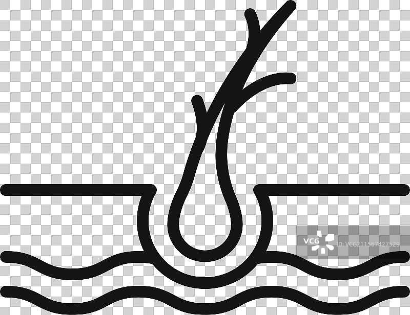 发梢分叉图标标志轮廓图片素材