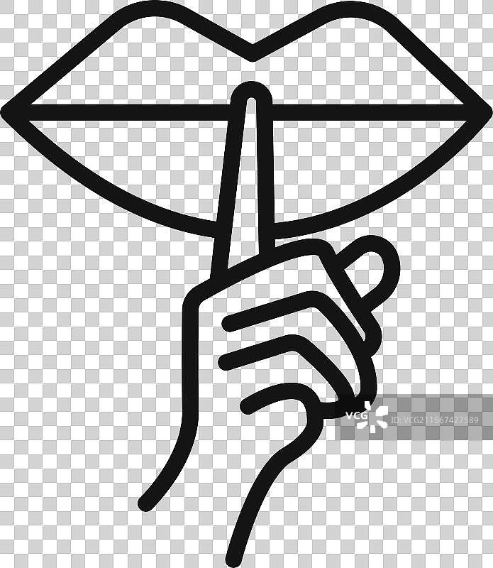 请安静的嘘声图标标志轮廓图片素材