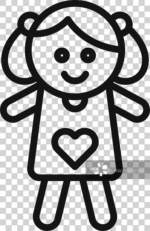 俄罗斯女孩娃娃图标标志轮廓图片素材