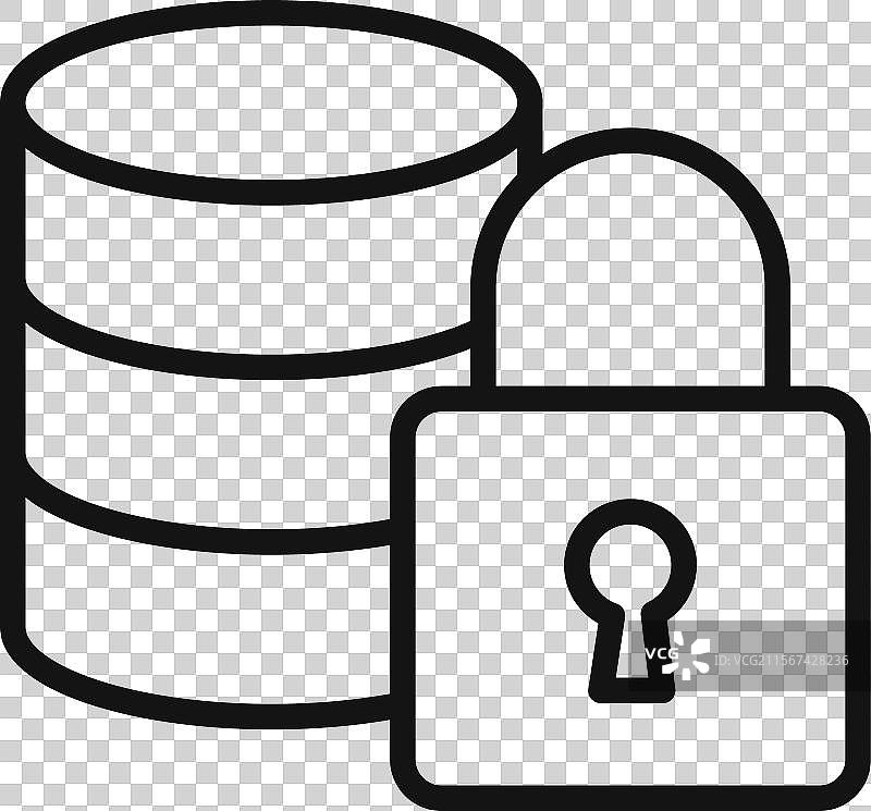 安全数据库图标标志轮廓图片素材