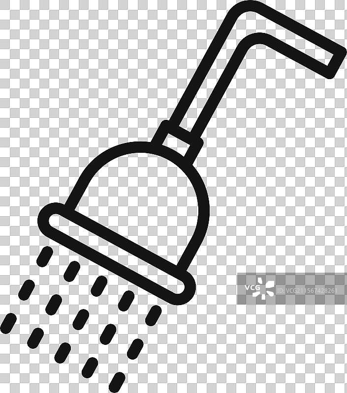 淋浴图标标志轮廓图片素材