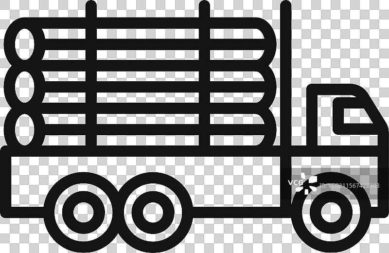 木材卡车图标标志轮廓图片素材