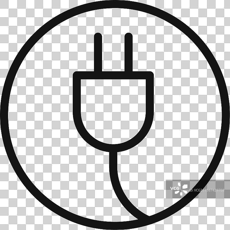 插头图标标志轮廓图片素材