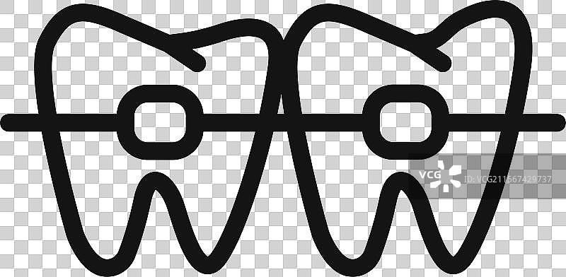 牙齿矫正器图标标志轮廓图片素材