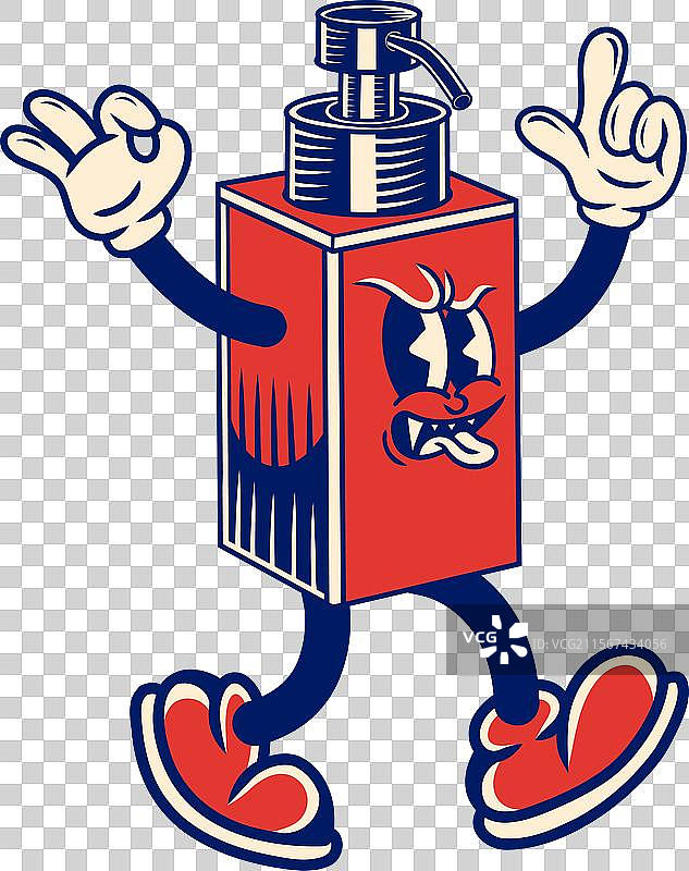 复古风格的肥皂 dispenser 角色设计图片素材