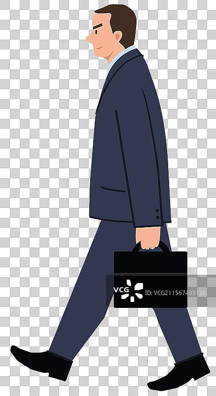 商务商业上班下班劳动成功人士出门出行侧身男人男性职业职场人物素材卡通插画图片素材