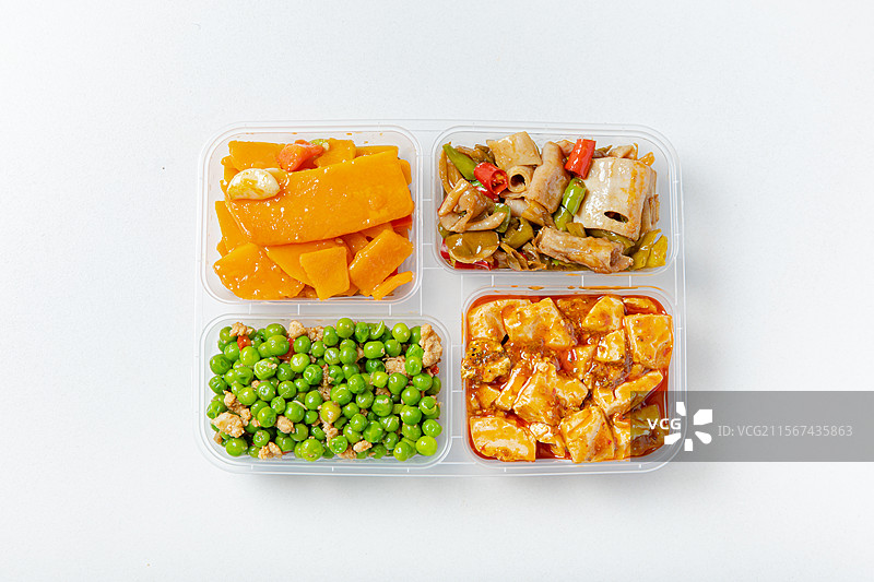 炒菜两荤两素套餐图片素材