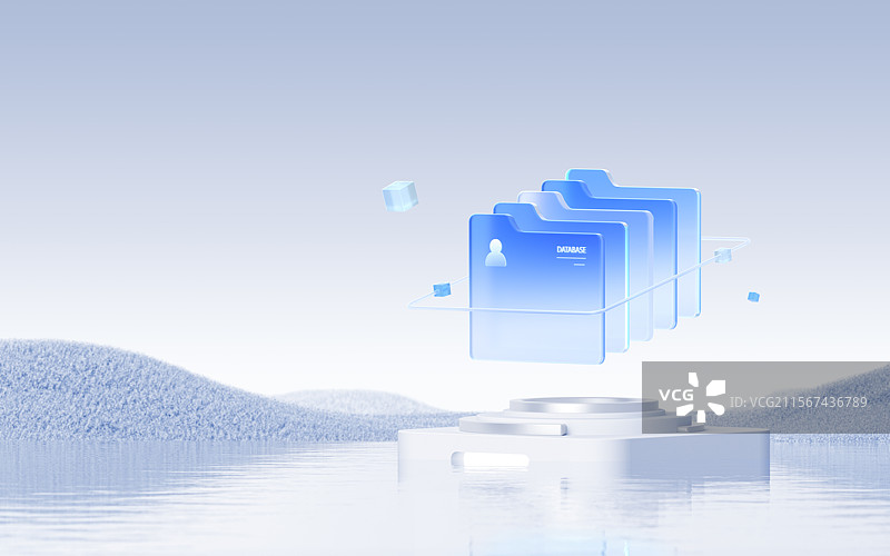 科技蓝白档案文件夹概念智能浅色科技感场景图片素材
