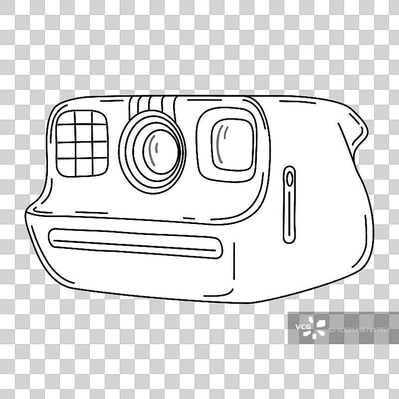 即时相机设备线条艺术手绘涂鸦图片素材