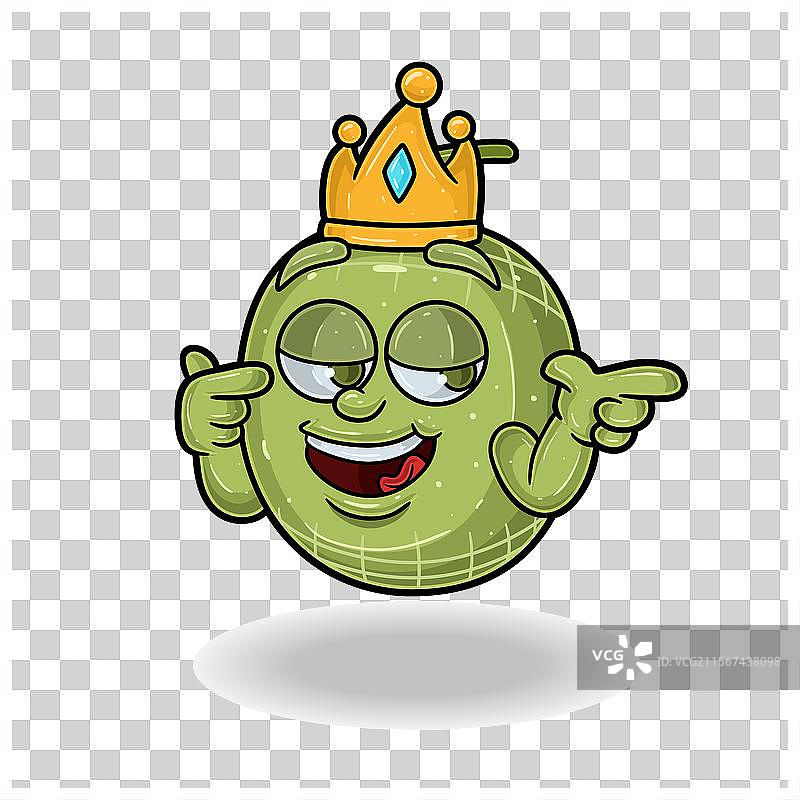 带有得意表情的卡通西瓜水果吉祥物图片素材