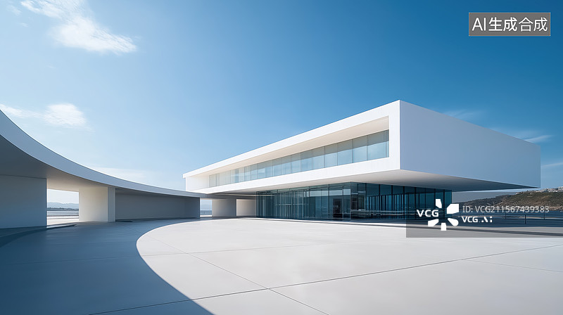 【AI数字艺术】现代建筑和地面图片素材