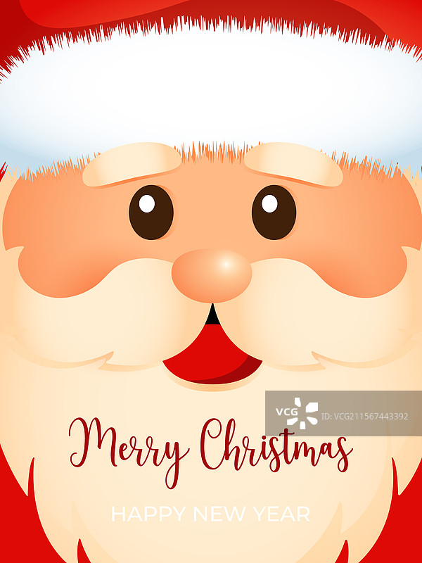 圣诞老人面孔的儿童贺卡图片素材