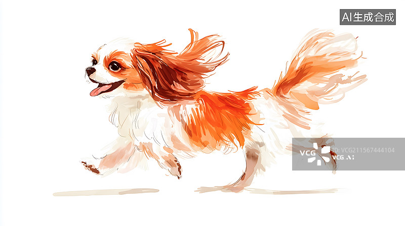 【AI数字艺术】萌犬畅跑逸姿图片素材