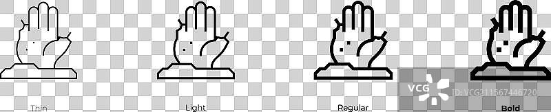 活死人图标，细体、常规体和粗体图片素材