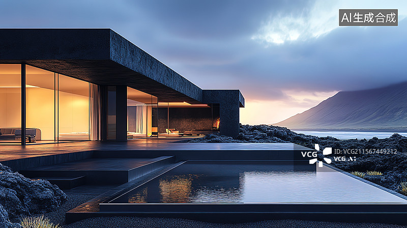 【AI数字艺术】别墅建筑背景图片素材