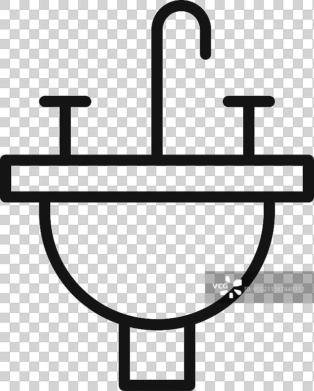 浴室水槽标志轮廓图片素材