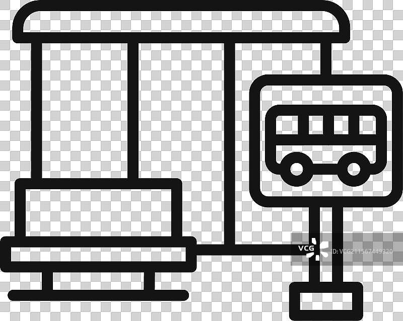 公交车站标志轮廓图片素材